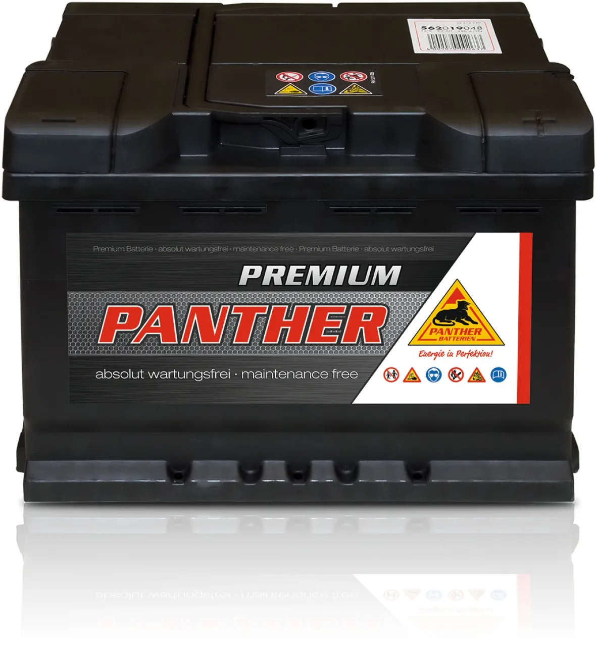 Panther Premium Accu 62AH 12V 246x175×190 mm 480A EN