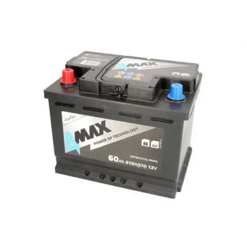 4Max Battery 60AH (+ Left) 12V 510A Power Of Technology 232x173x225MM Porza - ext