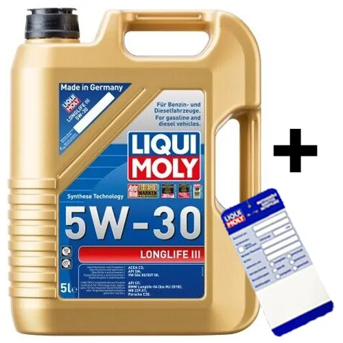 Liqui Moly 5W30 Longlife III Synthetic Motor Oil 20822 (5L) Longlife-04 VW50400/50700 C3 MB 229.51