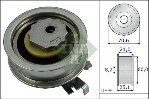Tensioner pulley, timing belt INA