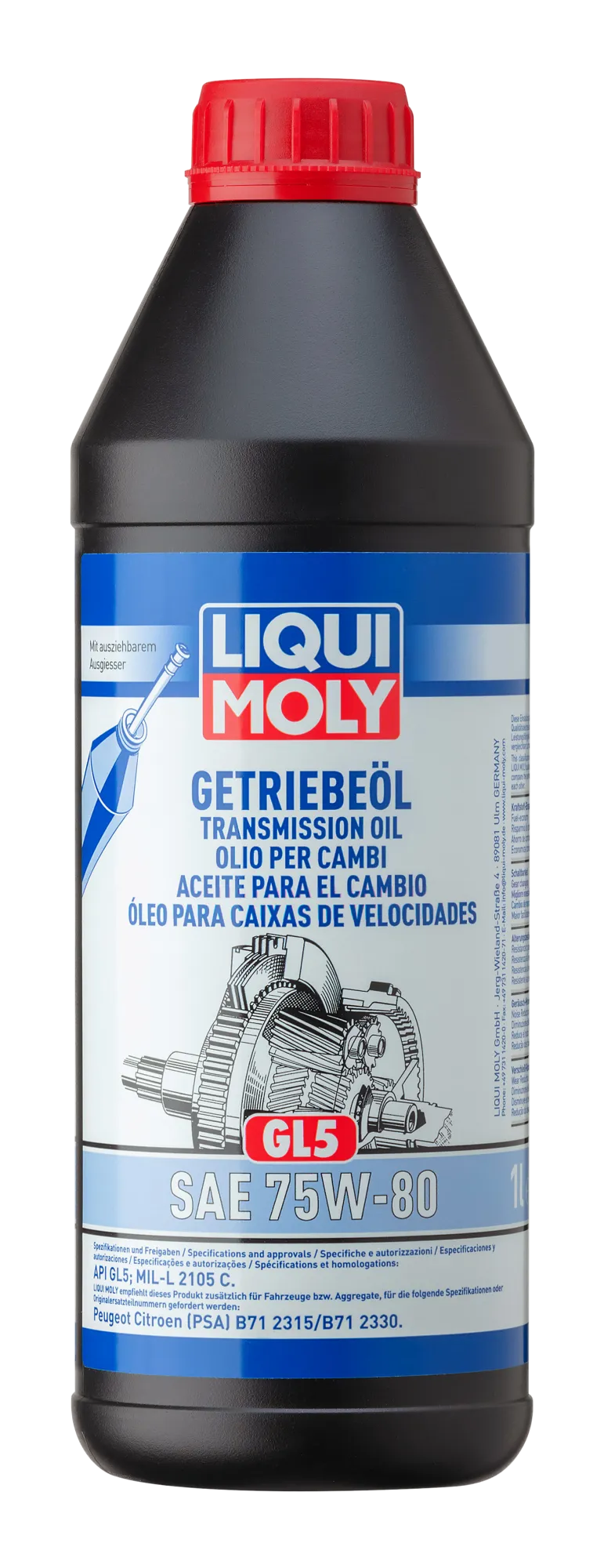 Liqui Moly 75W80 GL5 Gear Oil 3658 (1L) API GL5 MILL2105C B712315 B712330