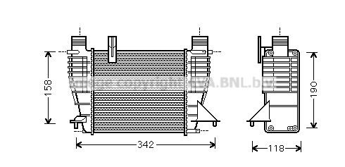 Intercooler, charge air cooler AVA QUALITY COOLING